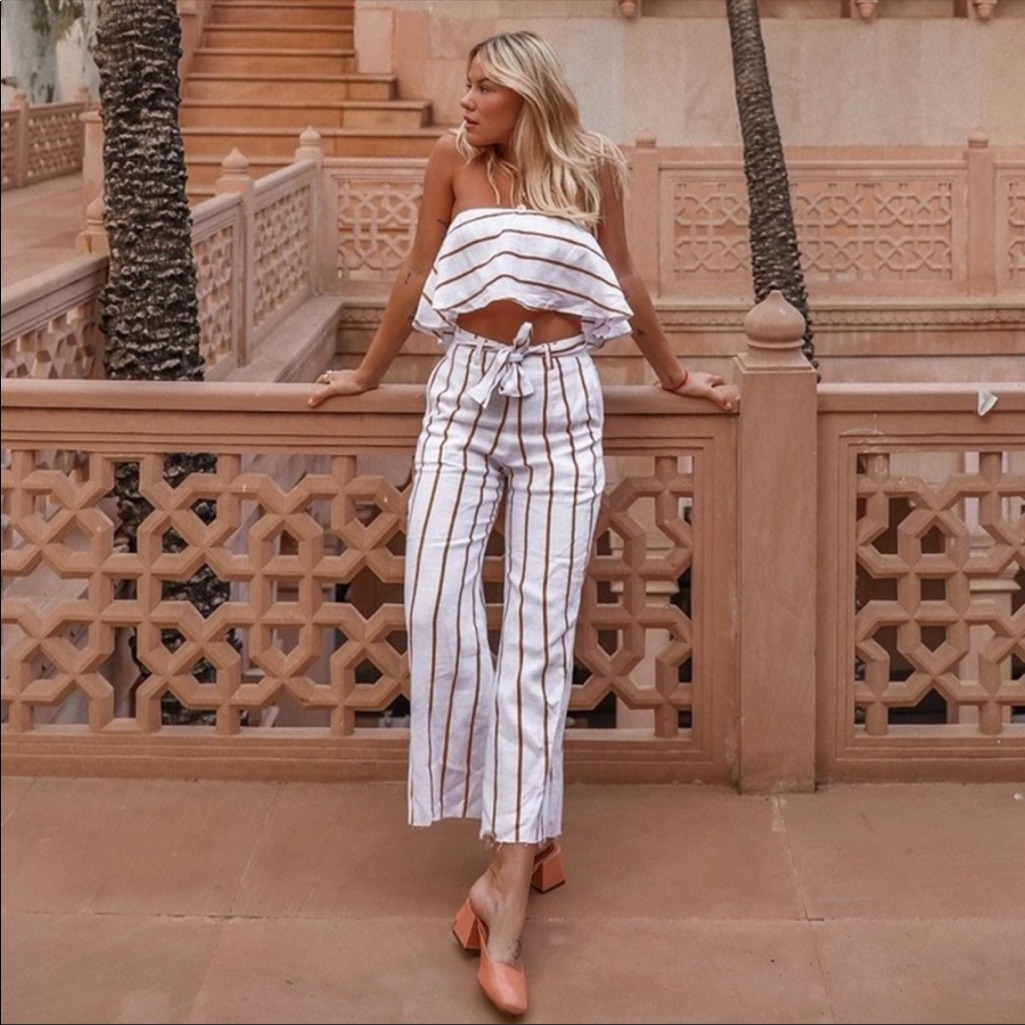 Faithful The Brand Linen Top Crop Pants Set 4